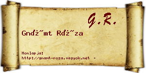 Gnámt Róza névjegykártya